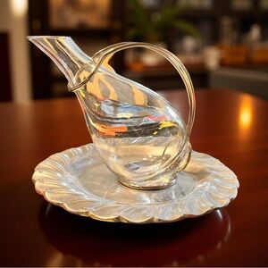 Vintage Silver Platter Elegant Vintage 11” Round Made in Mexico HANDCRAFTED GUC